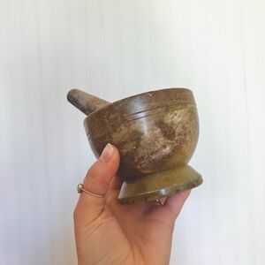 Vintage soapstone mortar and pestle